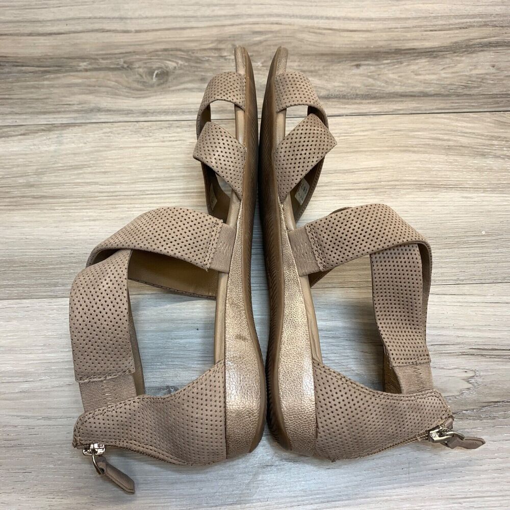 Ecco Sandals Womens 39 US 8 Bouillon Brown Criss Cross Leather Strappy Gladiator - Picture 3 of 12